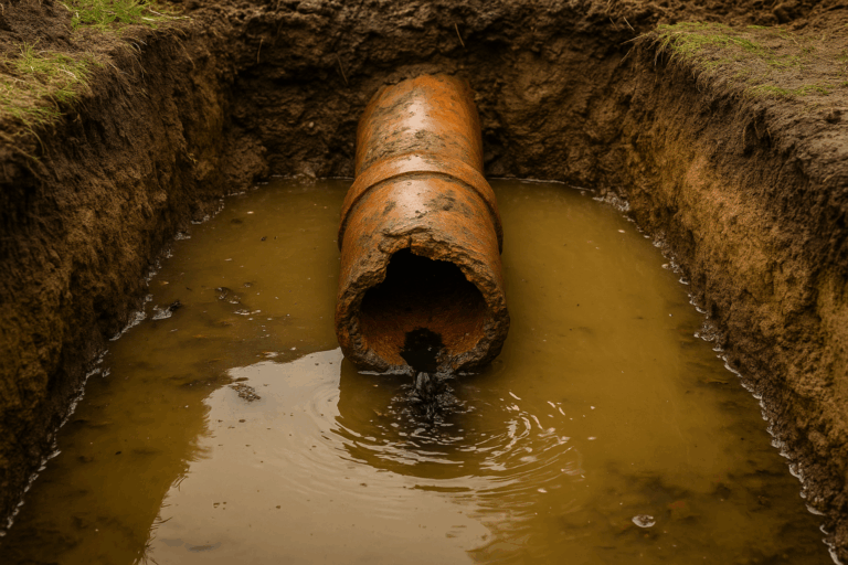 BROKEN SEWER LINE